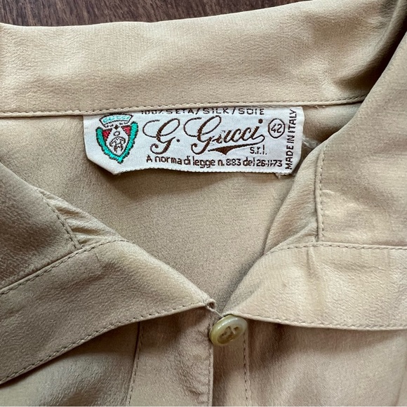 Rare 70s Gucci silk blouse with duck in marsh design - Picture 10 of 11
